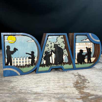 BaseballDadWoodenOrnamentDeskArt