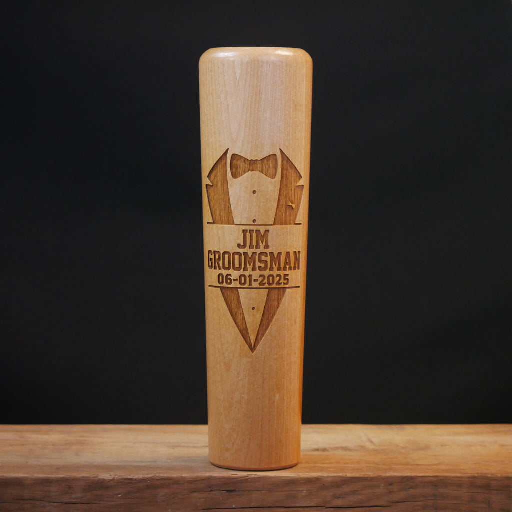 Groomsman Gift - Custom Tuxedo Lapel - Baseball Bat Dugout Mug