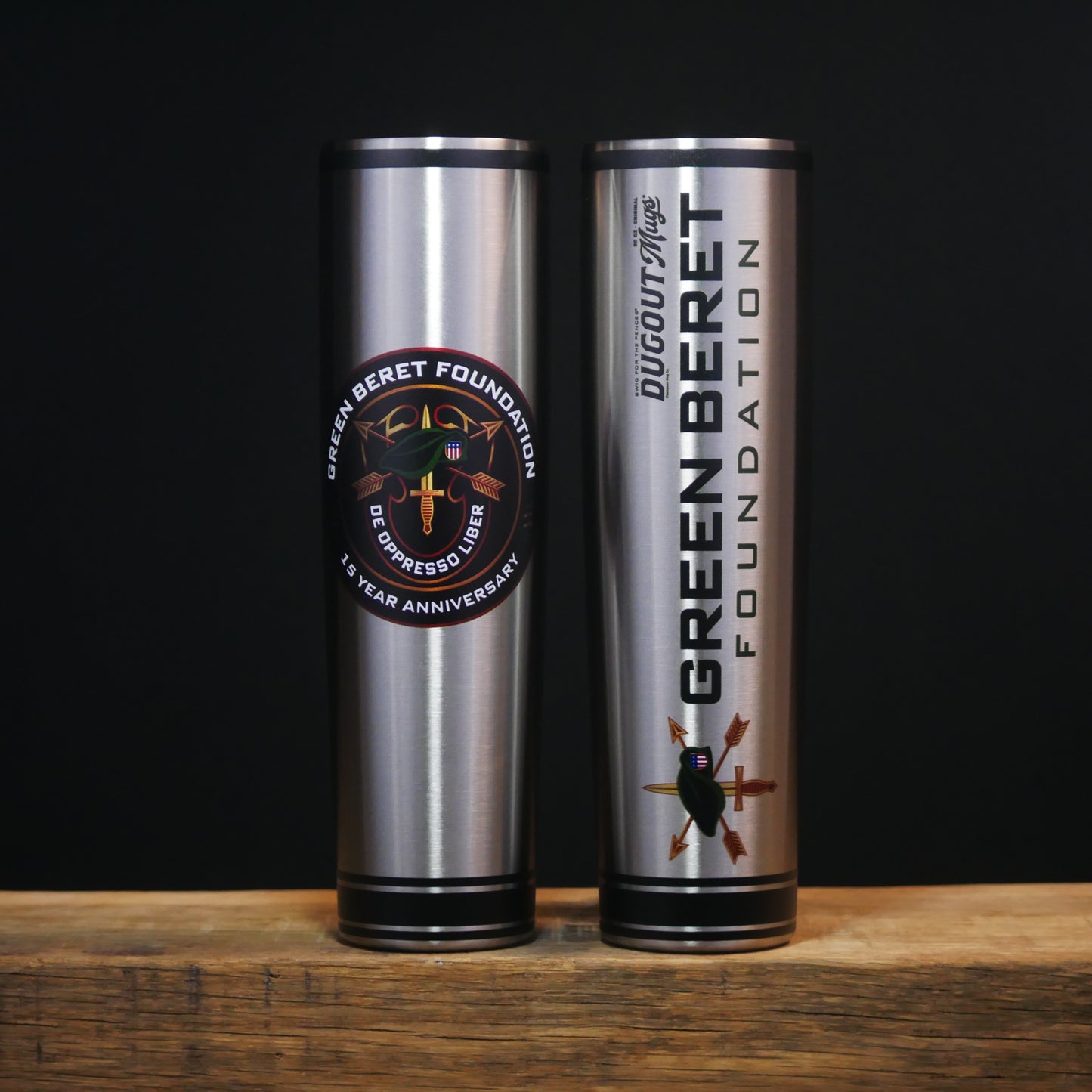 Green Beret Foundation Metal Dugout Mug® | Stainless Steel Baseball Bat Mug