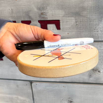 Cleveland Guardians Portable Dry Erase Game Board - 6.5" Double-Sided Wooden Tic Tac Toe Travel Set with Marker & Bag