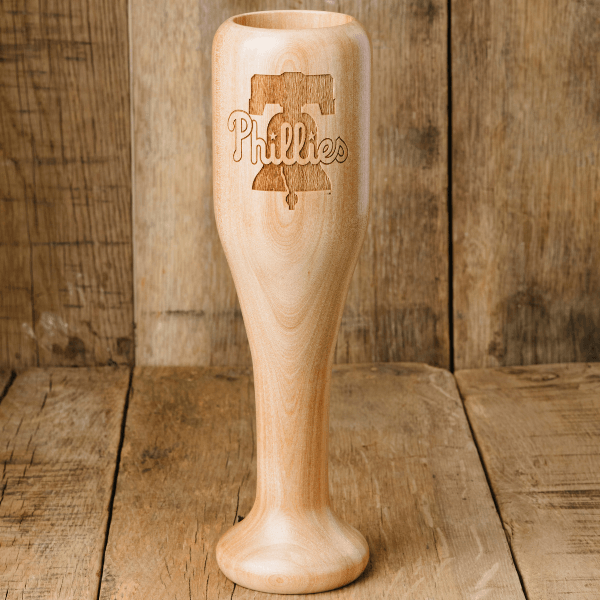 baseball bat wine glass philadelphia phillies bell full
